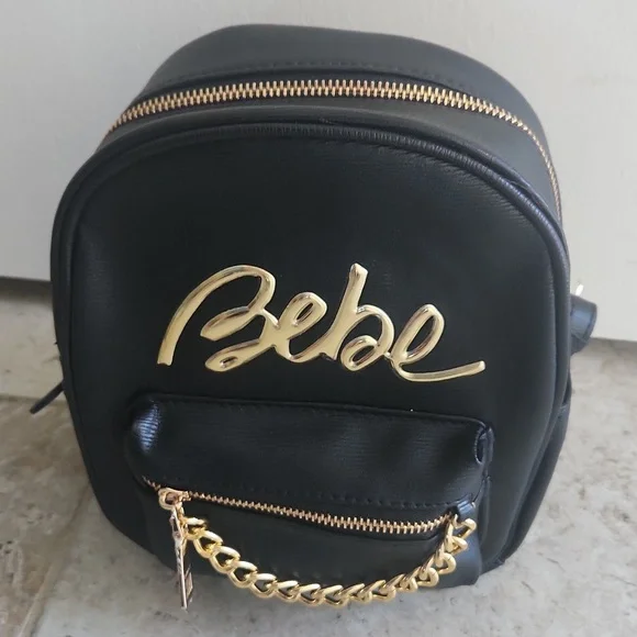 Bebe Black Backpack with Gold Chain Detail bebe | Bags | Bebe Black Backpack With Gold Chain Detail  main image 4
